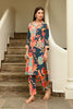 Blue Crepe Printed Co-Ord Dress