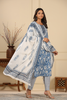 Blue Colour Cotton Printed Suit