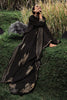 Black Color Embroidered Silk Unstitched Suit Material