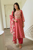 Fuchsia Pink Color Chanderi Printed Suit