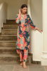 Blue Crepe Printed Co-Ord Dress