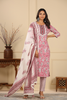 Pink Colour Cotton Printed Suit