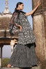 Black Color Cotton Printed Peplum Sharara Suit