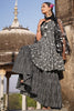 Black Color Cotton Printed Peplum Sharara Suit