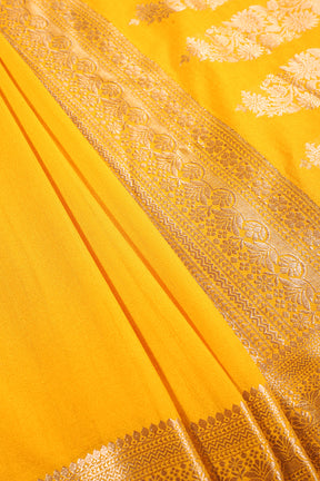 Yellow Colour Cotton Silk Zari Woven Saree