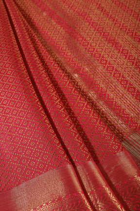 Fuchsia Color Zari & Resham Weaving Silk Saree