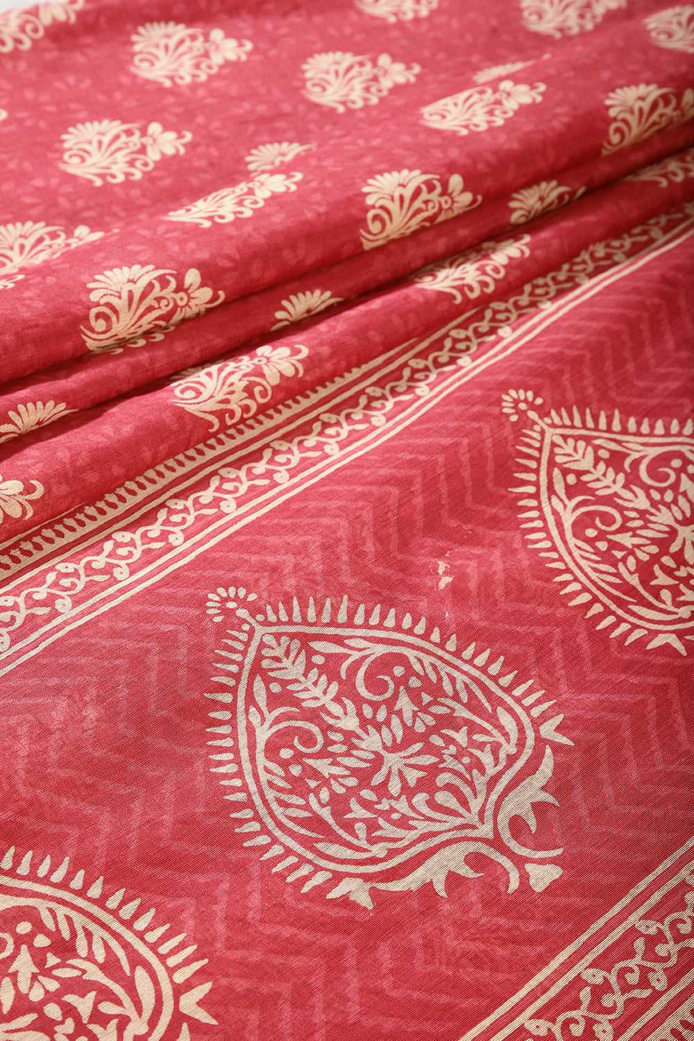 Light Maroon Colour Cotton Printed Saree