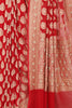Red Pure Khaddi Georgette Banarasi Saree with Zardozi Handwork