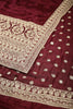 Dark Scarlet Color Crepe Zari Embroidered Saree