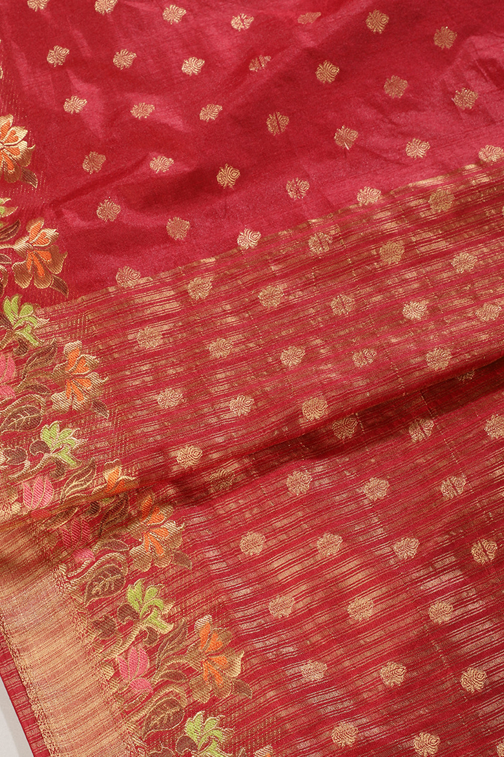 Maroon Color Silk Resham & Zari Woven Saree