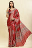 Maroon Crepe Printed Saree