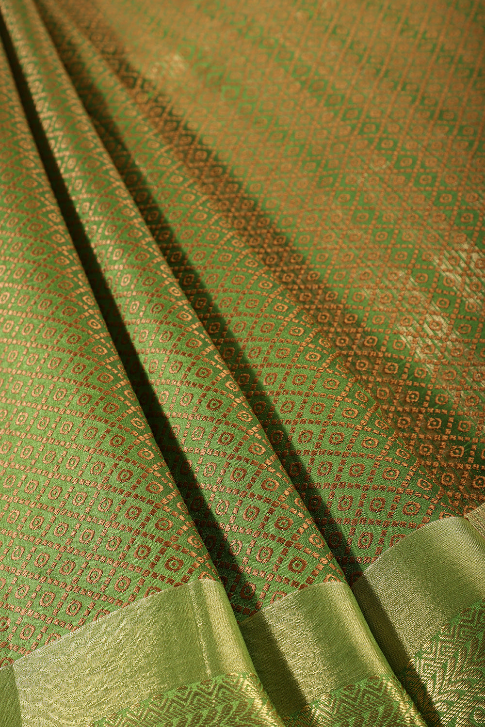 Sage Green Color Zari & Resham Weaving Silk Saree