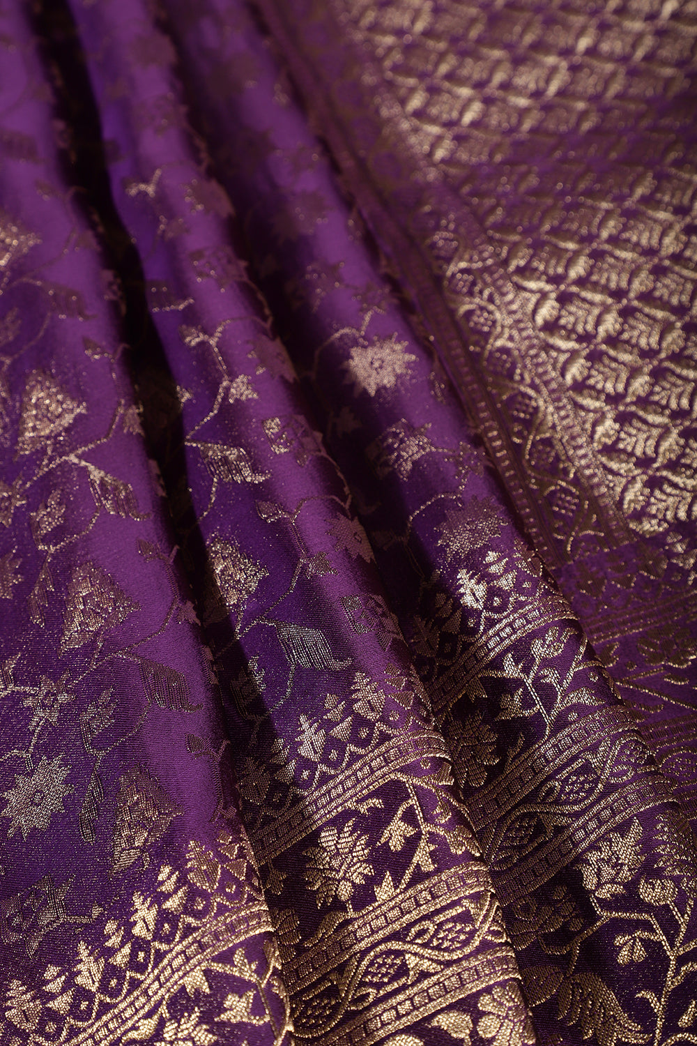 Purple Woven South Silk Saree