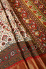 Beige & Red Color Tussar Silk Blossom Printed Saree