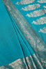 Teal Colour Cotton Silk Zari Woven Saree