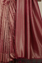 Dark Scarlet Zari Woven Soft Silk Saree