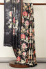 Black Floral Printed Crepe Silk Saree
