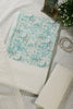 Cream & Teal Cotton Chikankari Work Floral Printed Unstitched Suit