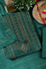 Green Silk Zari Woven And Bandhani Printed Unstitched Suit Fabric