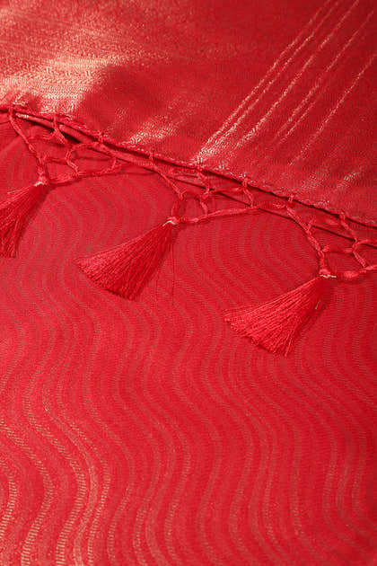 Red Colour Soft Silk Leheria Zari Woven Saree