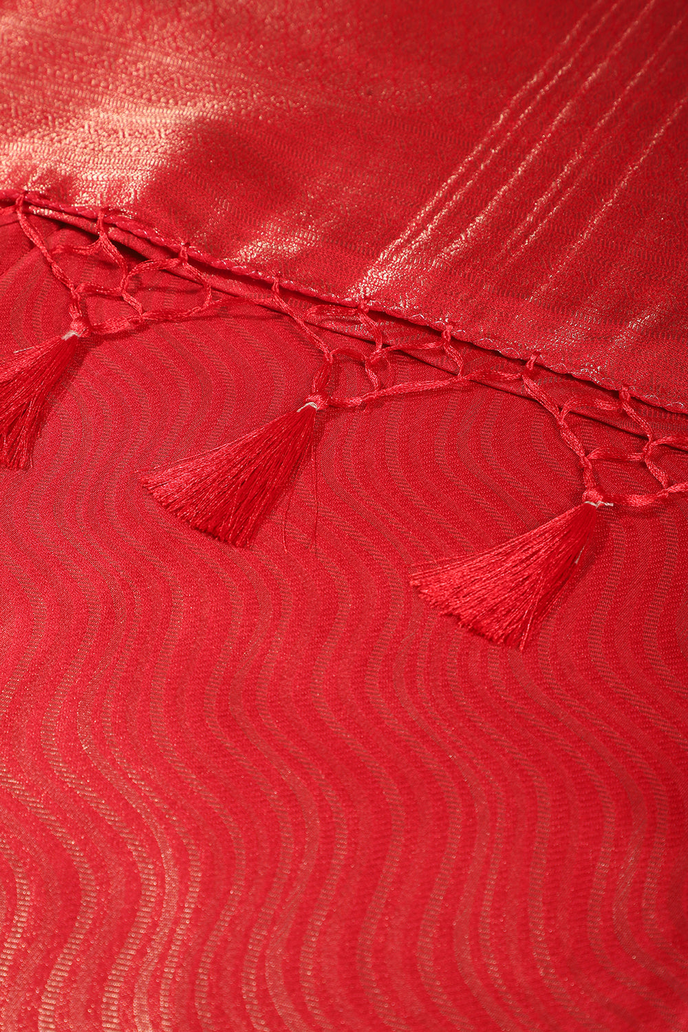 Red Colour Soft Silk Leheria Zari Woven Saree