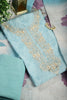 Firozi Color Linen Cotton Embroidery Unstitched Suit Material
