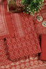 Maroon Printed Pashmina Unstitched Suit Fabric