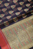Navy Color Supernet Cotton Woven Saree