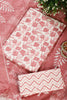 Pink Color Cotton Printed Unstitched Suit