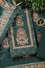 Green Tussar Silk Printed Unstitched Suit Material