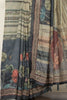 Grey Cotton Floral Printed Saree