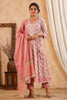 Pink Color Cotton Printed Anarkali Suit