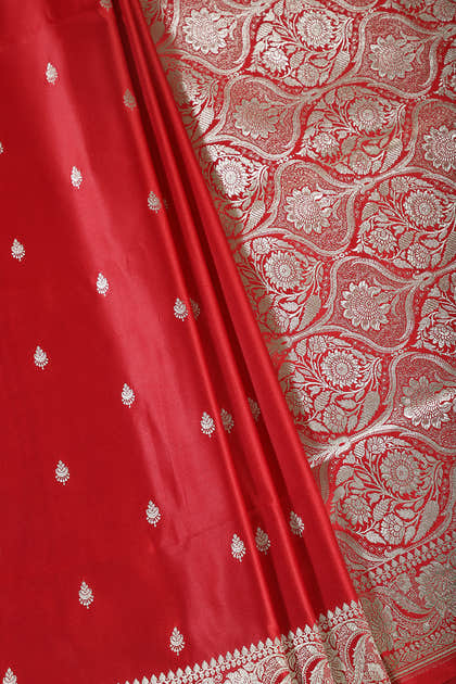 Red Banarsi Silk Zari Woven Saree