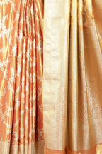 Rani & Gold Dual Toned Silk Woven Banarsi Saree