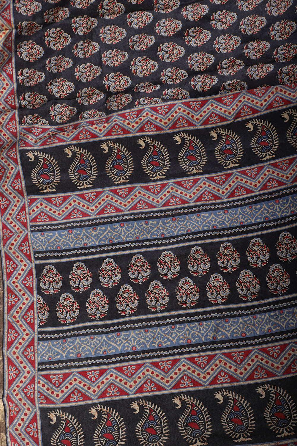 Black Digital Printed Chiffon Saree