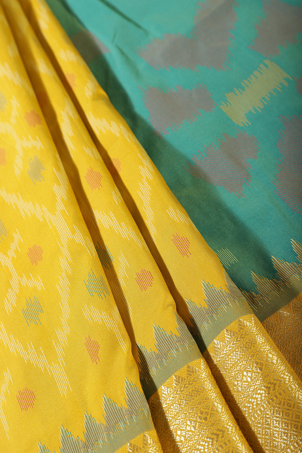 Lemon Yellow Soft Silk Resham & Zari Woven Saree