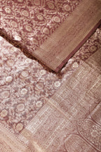 Wine Tissue Silk Banarasi Woven Saree