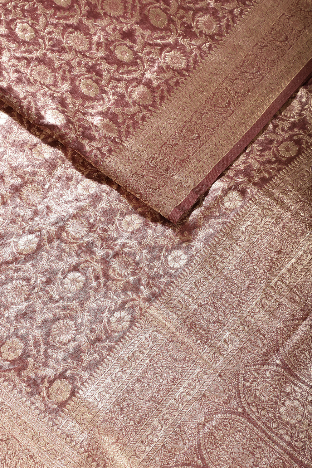 Wine Tissue Silk Banarasi Woven Saree