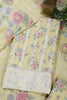 Mustard Color Cotton Flower Printed and Lace Work Unstitched Suit Fabric