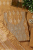 Mustard Chanderi Silk Neck Embroidered Unstitched Suit Material