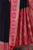Navy & Magenta Dual Toned Tussar Silk Patola Woven Saree