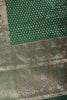 Bottle Green Zari Banarasi Woven Silk Saree