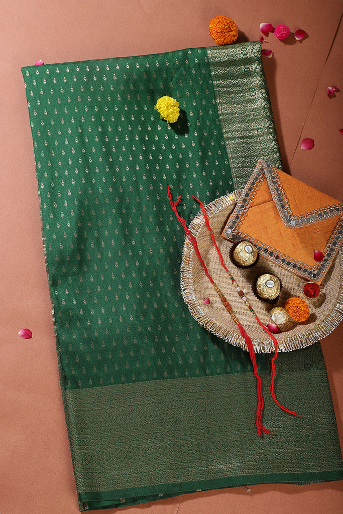 Green Colour Silk Zari Woven Saree