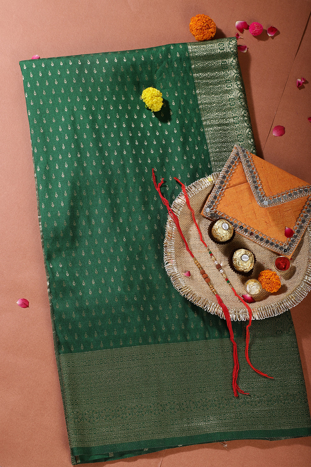 Green Colour Silk Zari Woven Saree