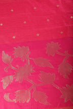 Cardinal Red Tussar Silk Floral Zari Woven Saree