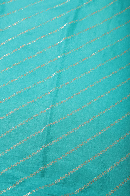 Turquoise  Modal Silk Saree with Zari Pinstripes