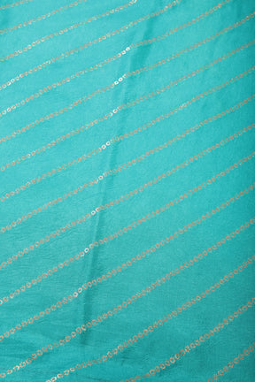 Turquoise  Modal Silk Saree with Zari Pinstripes