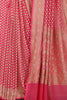 Pink Pure Khaddi Georgette Banarasi Saree with Paisley Small Butti & Zardozi Handwork