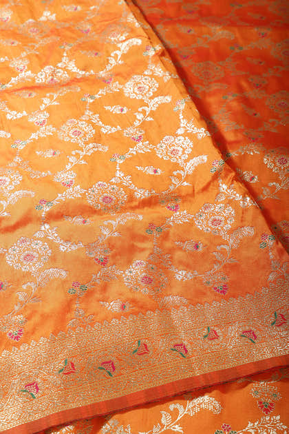 Mustard Colour Banarasi Silk Woven Saree