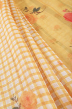 Yellow Cotton Printed Saree